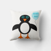 Bébé bleu mignon garçon Coussin de pingouin (Verso)