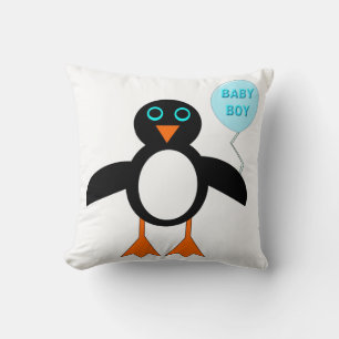 Bébé bleu mignon garçon Coussin de pingouin