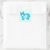 Bébé bleu mignon Stickers Hippo rayé (Sac)