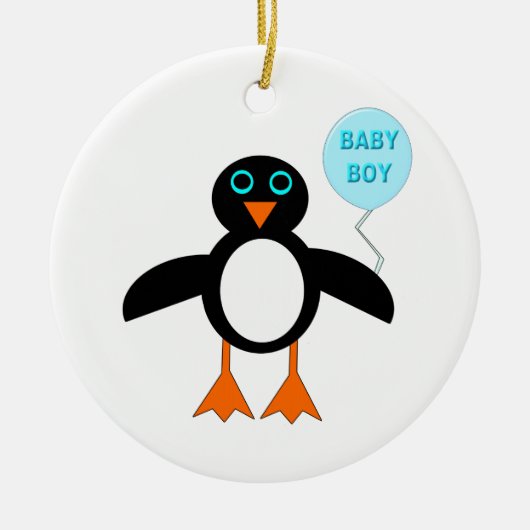 Bébé Bleu mou Boy Penguin Ornement (Devant)