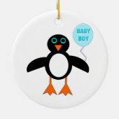 Bébé Bleu mou Boy Penguin Ornement (Dos)