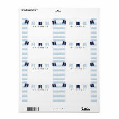 Bébé Bleu Nautique Bonjour Mon Nom Est Stickers (Feuille entière)