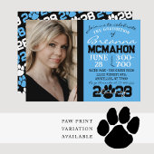 Bébé Bleu & Noir Graduation Photo Invitation