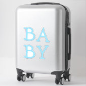 Bébé Bleu Nursery Autocollant en vinyle coupé sur  (Sur valise)