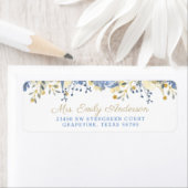 Bébé bleu or aquarelle Étiquettes de adresse flora (En situation)