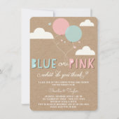 Bébé bleu ou rose Genre Reveal Invitation de la fê (Devant)