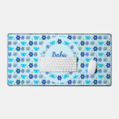 Bébé bleu Papillons et fleurs personnalisés (Clavier et souris)