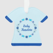 Bébé bleu Papillons et fleurs personnalisés (devant)