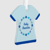 Bébé bleu Papillons et fleurs personnalisés (devant)