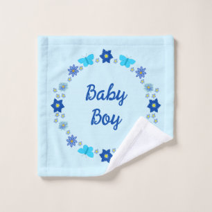 Bébé bleu Papillons et fleurs personnalisés