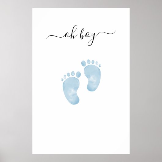 Bébé bleu pieds Baby shower Affiche de bienvenue b (Devant)
