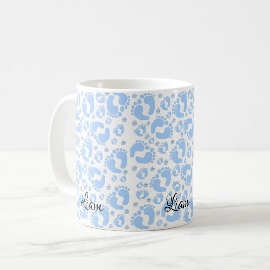 Bébé Bleu Pieds Garçons Mug (Devant gauche)