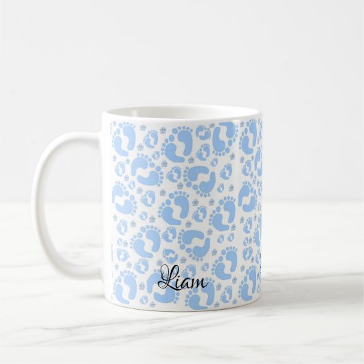 Bébé Bleu Pieds Garçons Mug (Gauche)