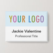 Bébé Bleu Pin Dos Badge Nom Balise Bouton avec log (Recto)