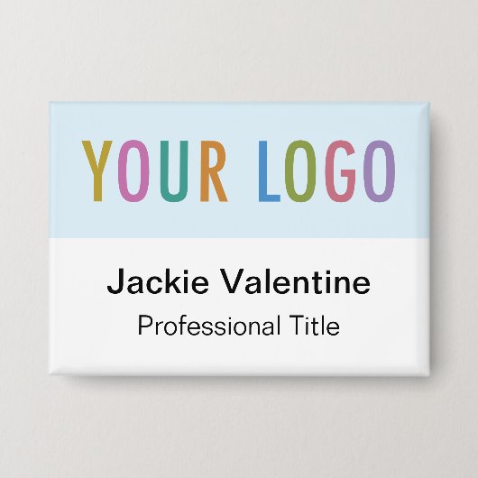 Bébé Bleu Pin Dos Badge Nom Balise Bouton avec log (Recto)