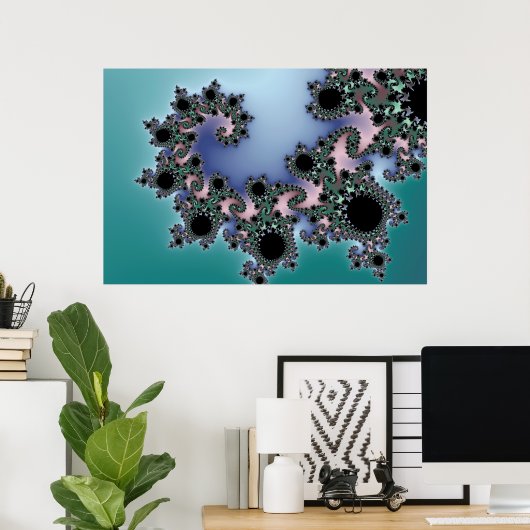 Bébé bleu - Poster Fractal (Bureau à domicile)