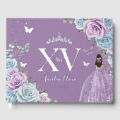 Bébé Bleu pourpre Lilac Floral Argent Quinceañera (Recto)