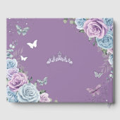 Bébé Bleu pourpre Lilac Floral Argent Quinceañera (Verso)
