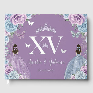 Bébé Bleu pourpre Lilac Floral Twins Quinceañera