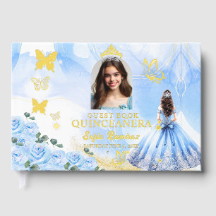 Bébé Bleu Princesse Photo Or Huile Quinceañera