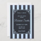 Bébé Bleu rayé Boy Douche Invitation (Devant)