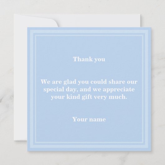 Bébé bleu rayures simple élégant merci (Dos)