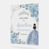 Bébé Bleu Roses Floral Quinceañera Accueil de la C (Angle)