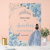 Bébé Bleu Roses Floral Quinceañera Accueil de la C (Mariage)