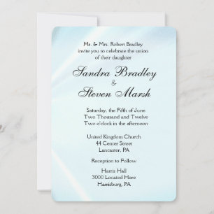 Bébé Bleu Satin Invitations de mariage 5" x 7"