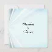 Bébé Bleu Satin Mariage Invitations (Dos)