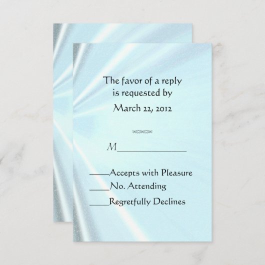 Bébé bleu satin RSVP (Devant / Derrière)