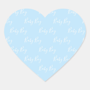 Bébé bleu Script Bébé Script Coeur Sticker