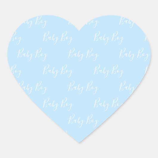 Bébé bleu Script Bébé Script Coeur Sticker (Devant)