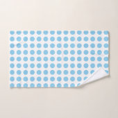 Bébé bleu sur blanc Grand Pois horizontaux (Serviette à main)