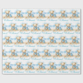 Bébé bleu Teddy Bear Papier cadeau enveloppant (Plat)