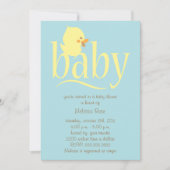 Bébé Blue Duckling Baby Shower Invitations (Devant)