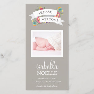 BÉBÉ BOTANIQUE   FAIRE-PART DE NAISSANCE