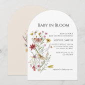 Bébé Botanique Whimsical En Bloom Invitation (Devant / Derrière)