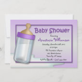 Bébé Bouteille Purple Invitations De Douche Pour B (Devant)