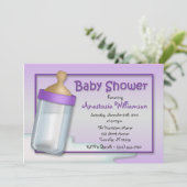 Bébé Bouteille Purple Invitations De Douche Pour B (Debout devant)