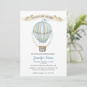 Bébé Boy Shower Invitation - Hot Air Balloon (Debout devant)