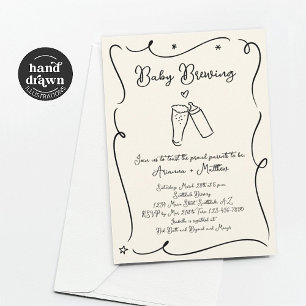 Bébé Brassage Bière Couple Douche Invitation