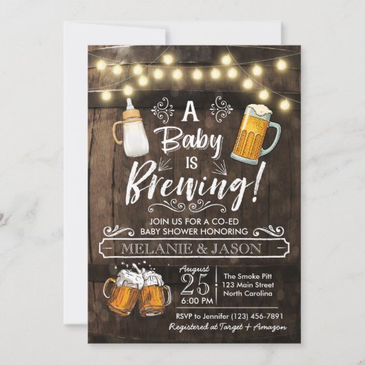 Bébé brasse Baby shower Invitation Bière (Devant)