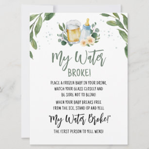 Bébé brasse de la verdure Mon eau Broke Carte de j