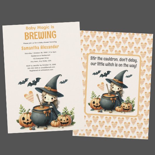 Bébé brasse Halloween baby shower Invitation