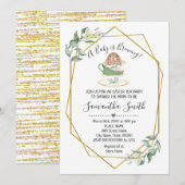 Bébé brasse Thé de Pâques vert invitation douche (Devant / Derrière)