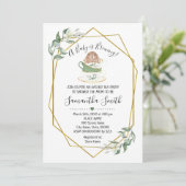 Bébé brasse Thé de Pâques vert invitation douche (Debout devant)