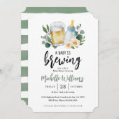 Bébé brasse verdure Baby shower Invitation (Devant / Derrière)