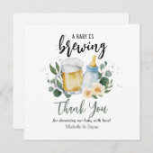 Bébé brasse verdure Carte de remerciements douche (Devant / Derrière)