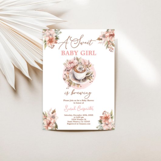 Bébé Brasserie Baby shower Invitation fille